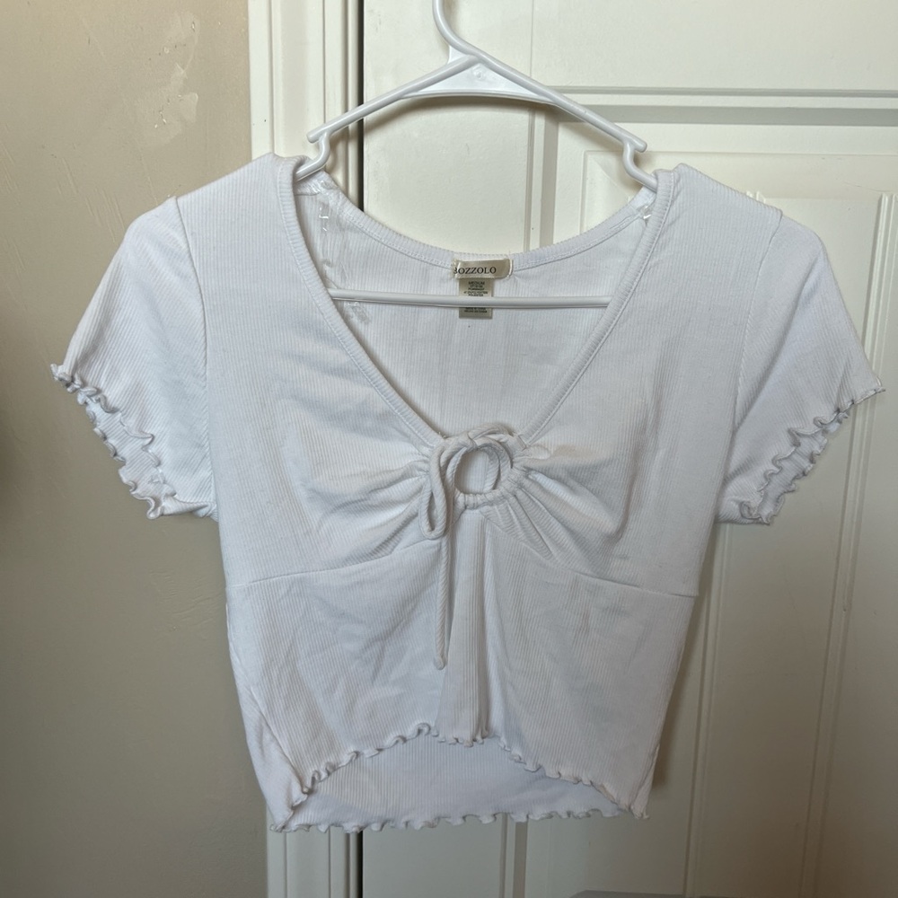 Womens medium white crop top worn once